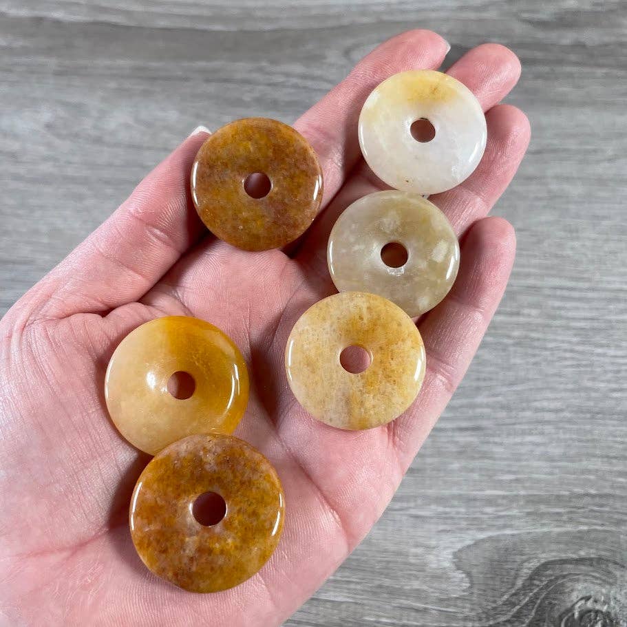 Keystone Crystals - Wholesale Spiritual Stone/Crystal - Donut Pi Stone 30mm Gemstone Pendant –  Strung or Plain7