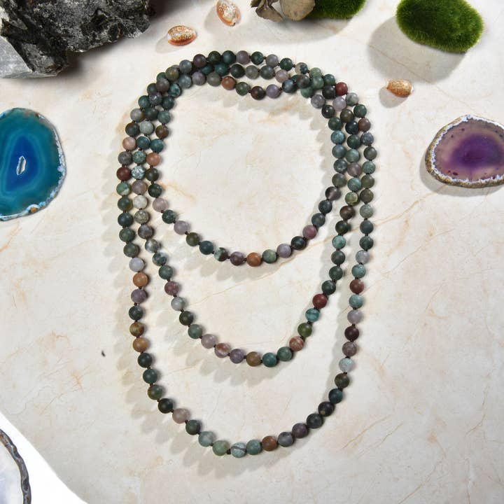 60" 8MM Matte Fancy Jasper Infinity Necklace for wholesale by IST Jewelry