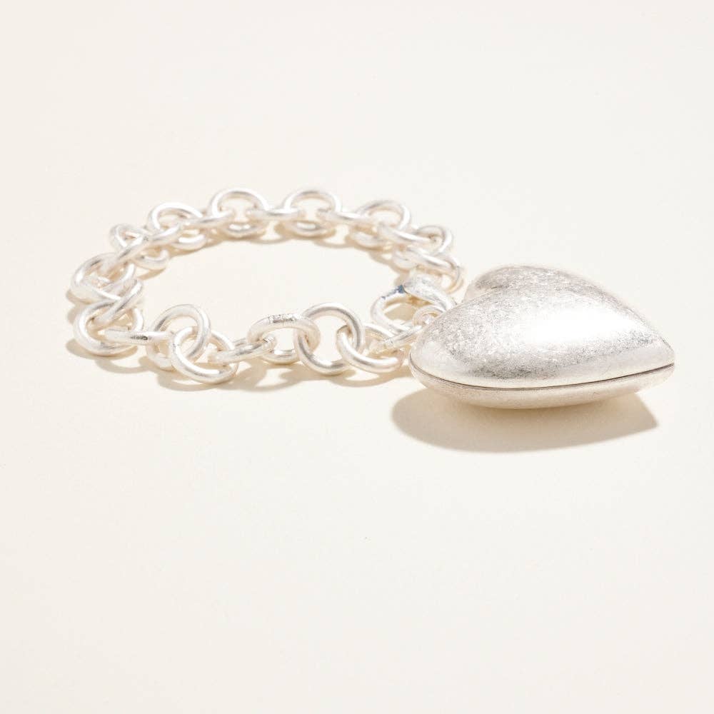 Designature New York - Wholesale Keychain – Women's - 6.5 Inch Metal Puffy Heart Keychain Bagcharm11