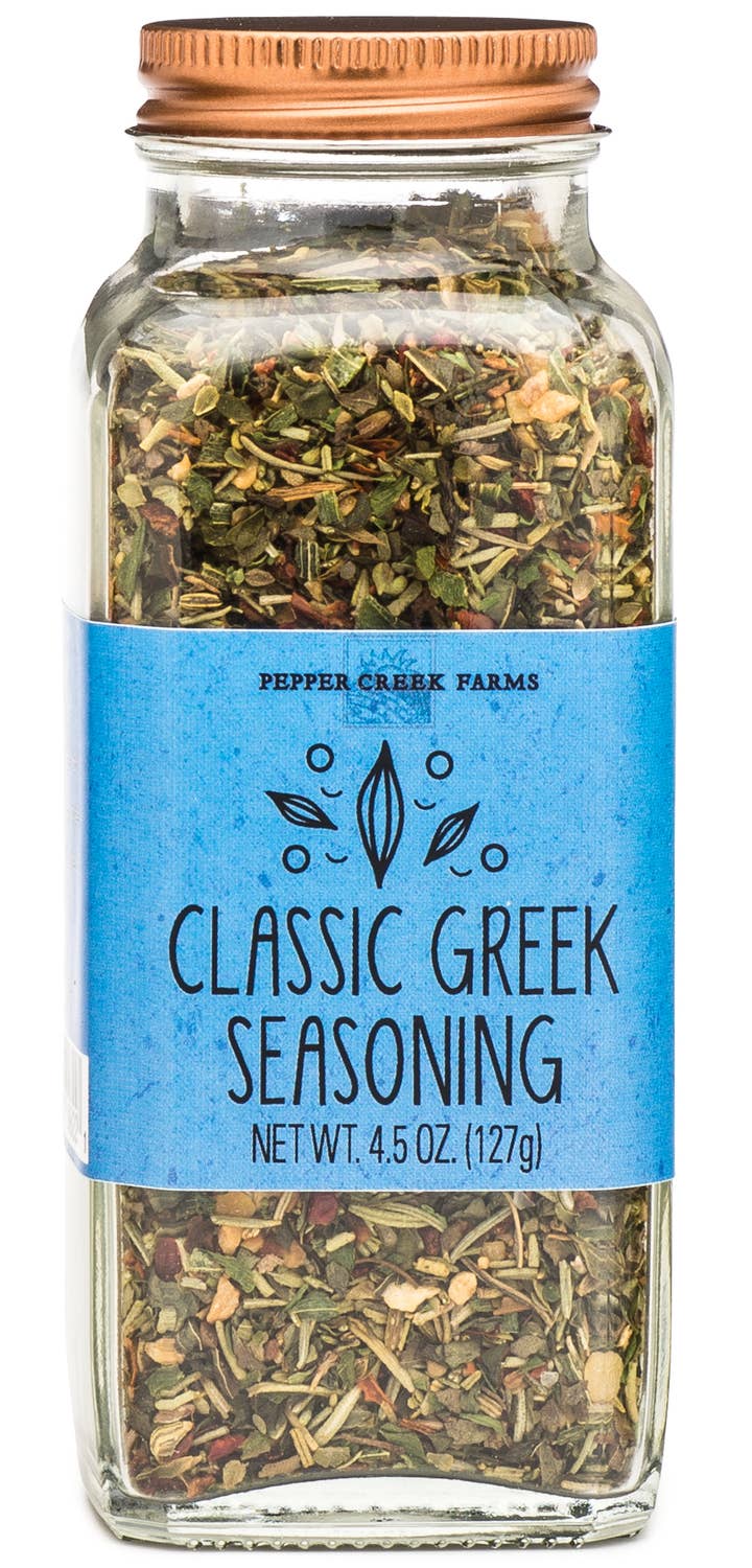 Pepper Creek Farms - Wholesale Dried Spice Mix - Classic Greek Seasoning 4.5 Oz. Copper Top Jar0