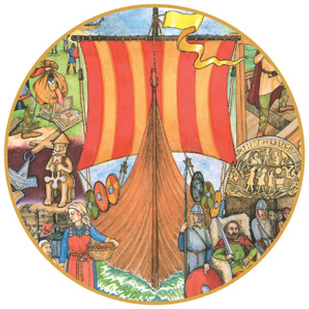 Magnetic Circular Coaster - Viking Longship for wholesale by Timeline Gifts Ltd