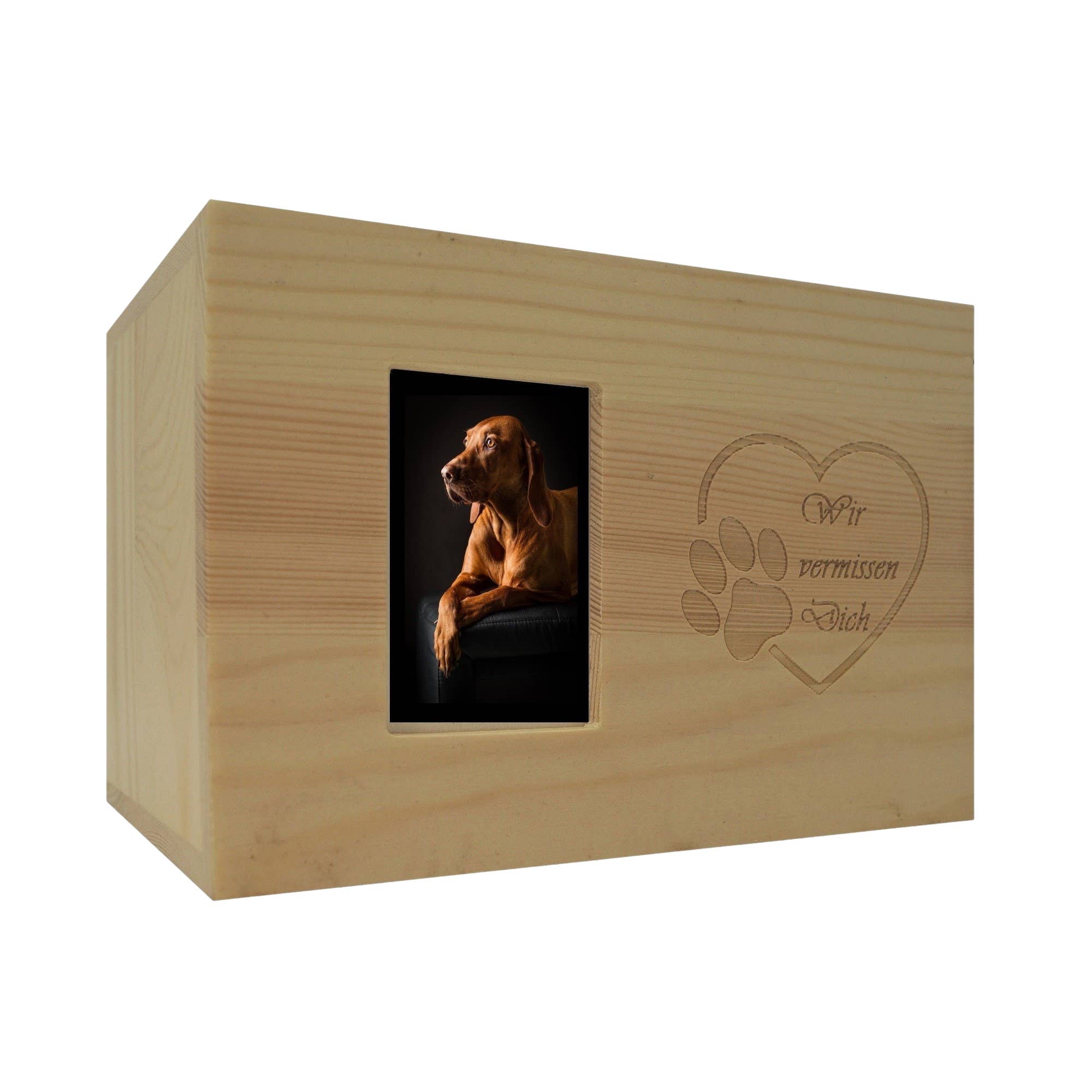 petbye - Wholesale Pet Urn/Keepsake Box - Wooden Pet Urn with Photo Frame - 16x11x11 cm