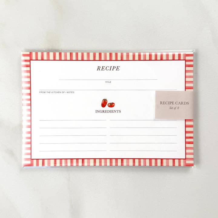 Tomato Recipe Cards for wholesale by Casey Jo Paper Co.