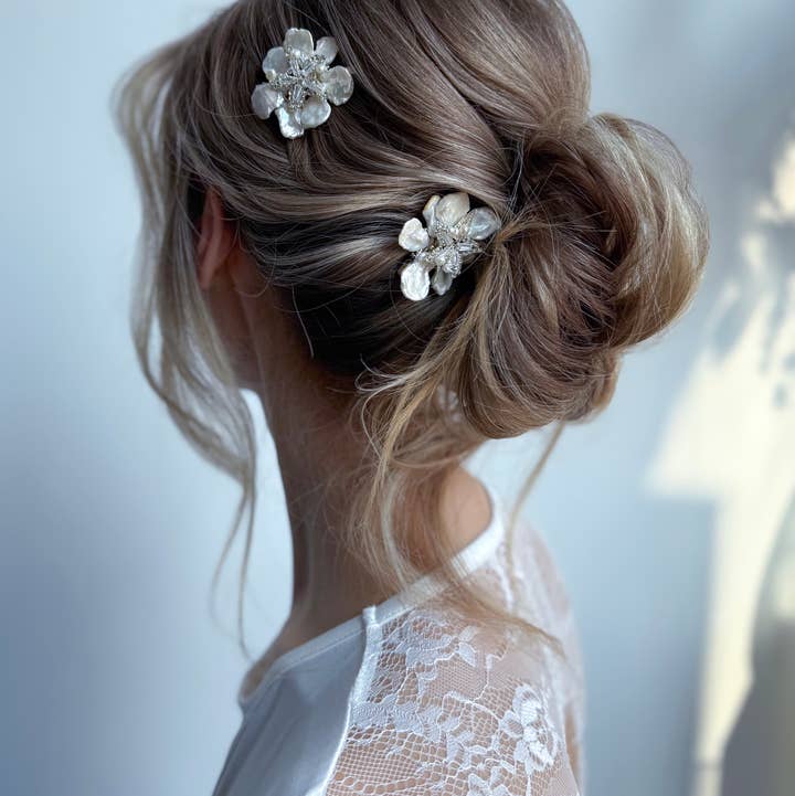 SallyJaneBridal - Vente Pince à cheveux – femme - Barrette Lilly or - bijou de cheveux de mariage0