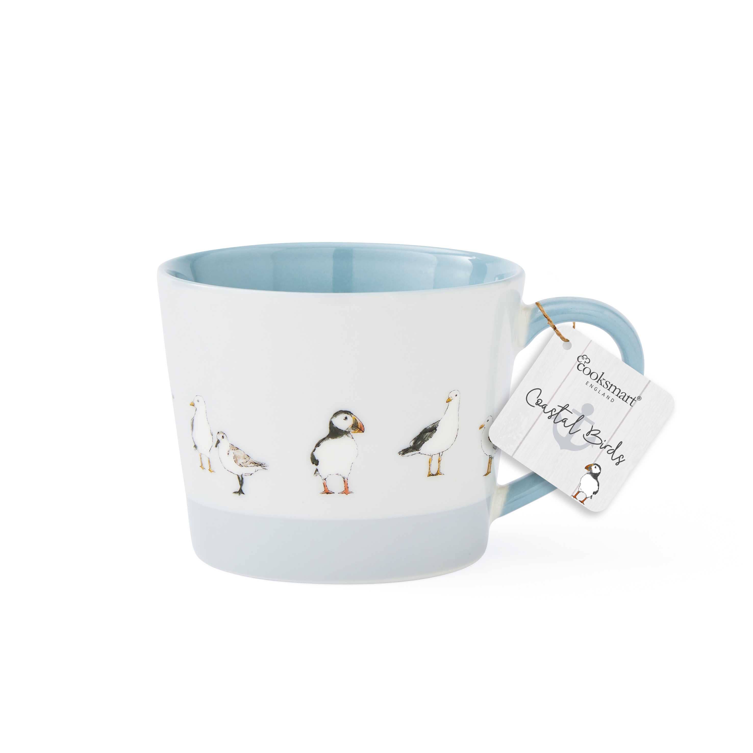 Blue Conical Mug Coastal Birds for wholesale on Faire1