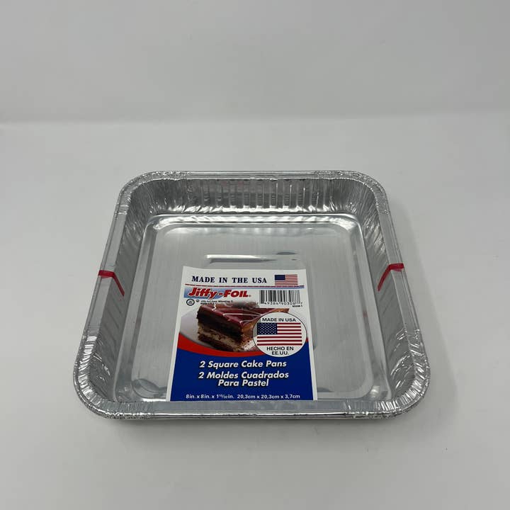 USA HomeMax - Wholesale Baking dish - 8"x8"x1.5 - Jiffy-Foil 2 Square Cake Pans0