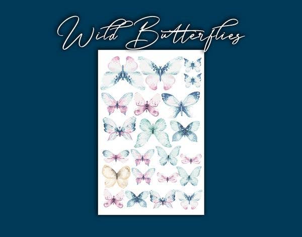 Crystal Candy Unique Cake Decorations - Wholesale Cake/Cupcake Topper - Crystal Candy Edible Wafer Butterflies - Wild Butterflies