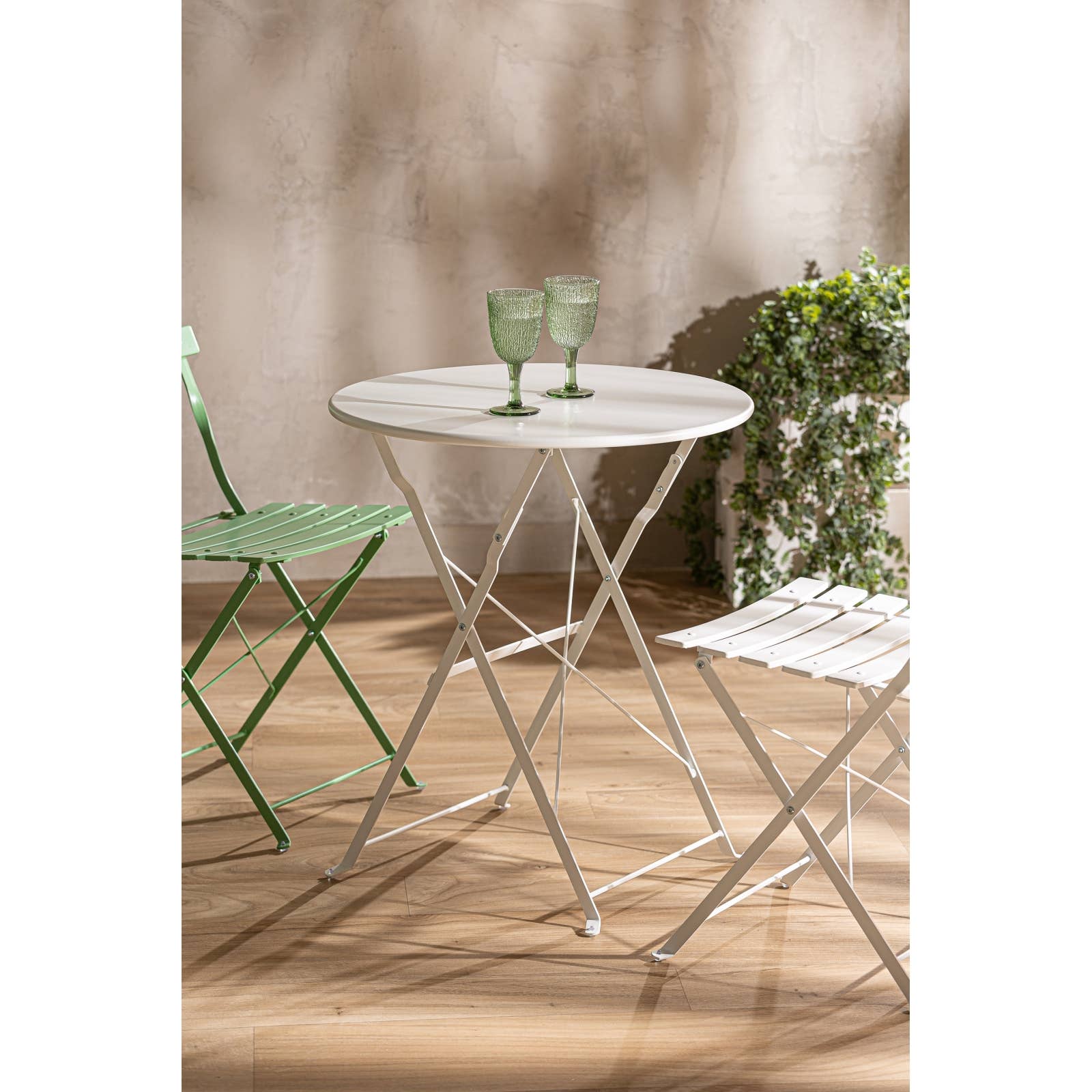 B&B - Wholesale Patio Table - Sasha White Iron Folding Table 60X60X70cm3