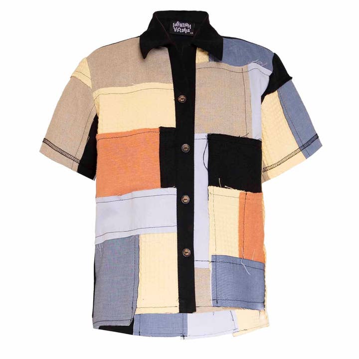 Zero Waste patchwork skjorta för barn för wholesale av Infantium Victoria