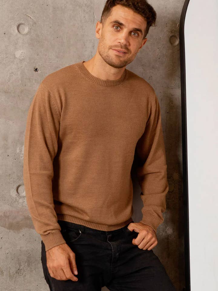 Men's Royal Alpaca Crew-Neck Sweater for wholesale by Alpaca Collections