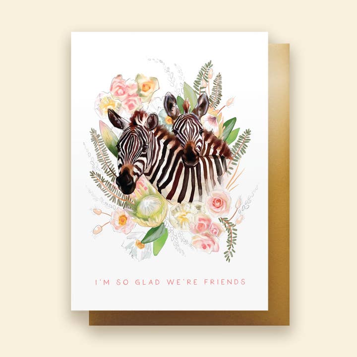 Zebra Friends | Carte de vœux pour la vente par Whimsical Art by Darcy Goedecke