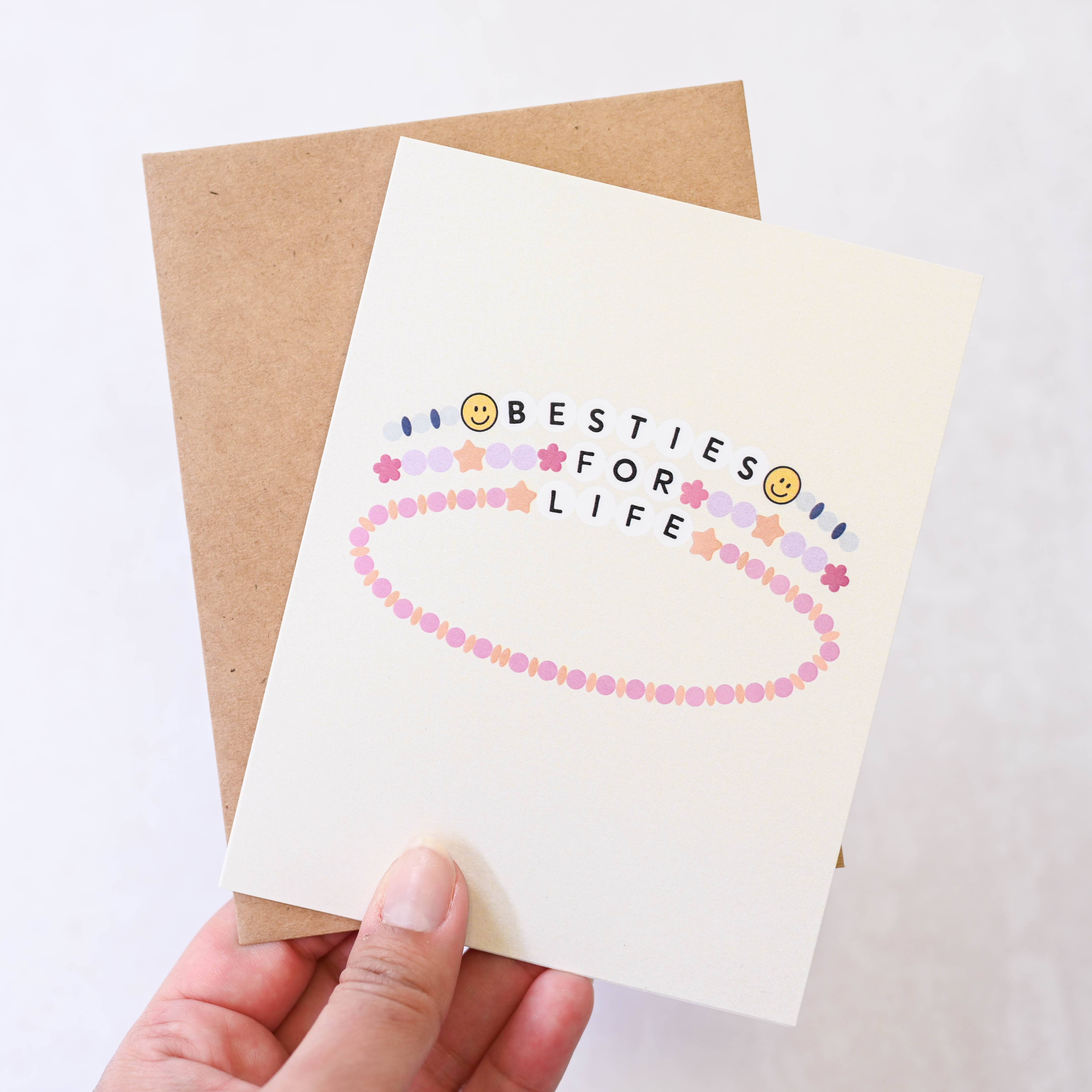 Simple Whimsy - Wholesale Friendship Card - Besties For Life Friendship Bracelet - Pop CultureCard1