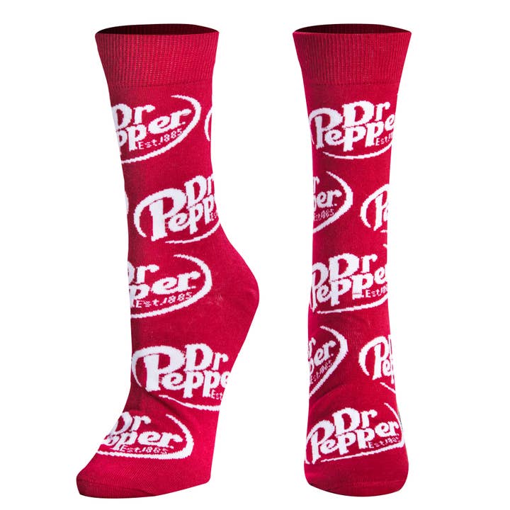 Crazy Socks – wholesale Socks – Men's – Dr Pepper - Mens Crew Folded - Crazy Socks