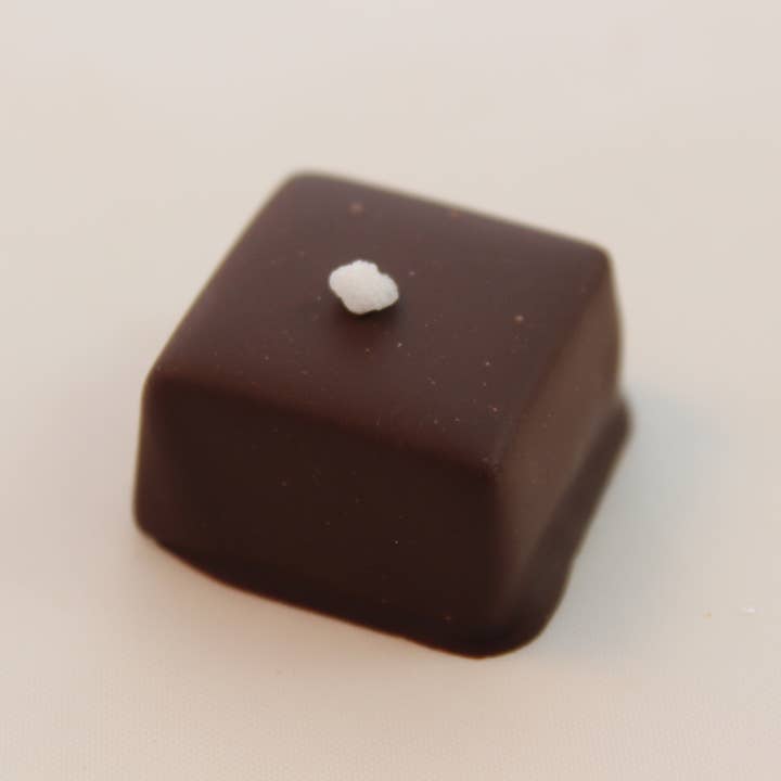 Royale Normande Chocolaterie - Wholesale Chocolate - GANACHE DARK CHOCOLATE CARAMEL FLEUR DE SEL BULK CARTON 1411