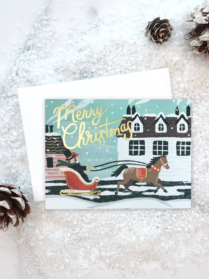 Sleigh Ride Feestdagen Wenskaart voor wholesale door Idlewild Co.