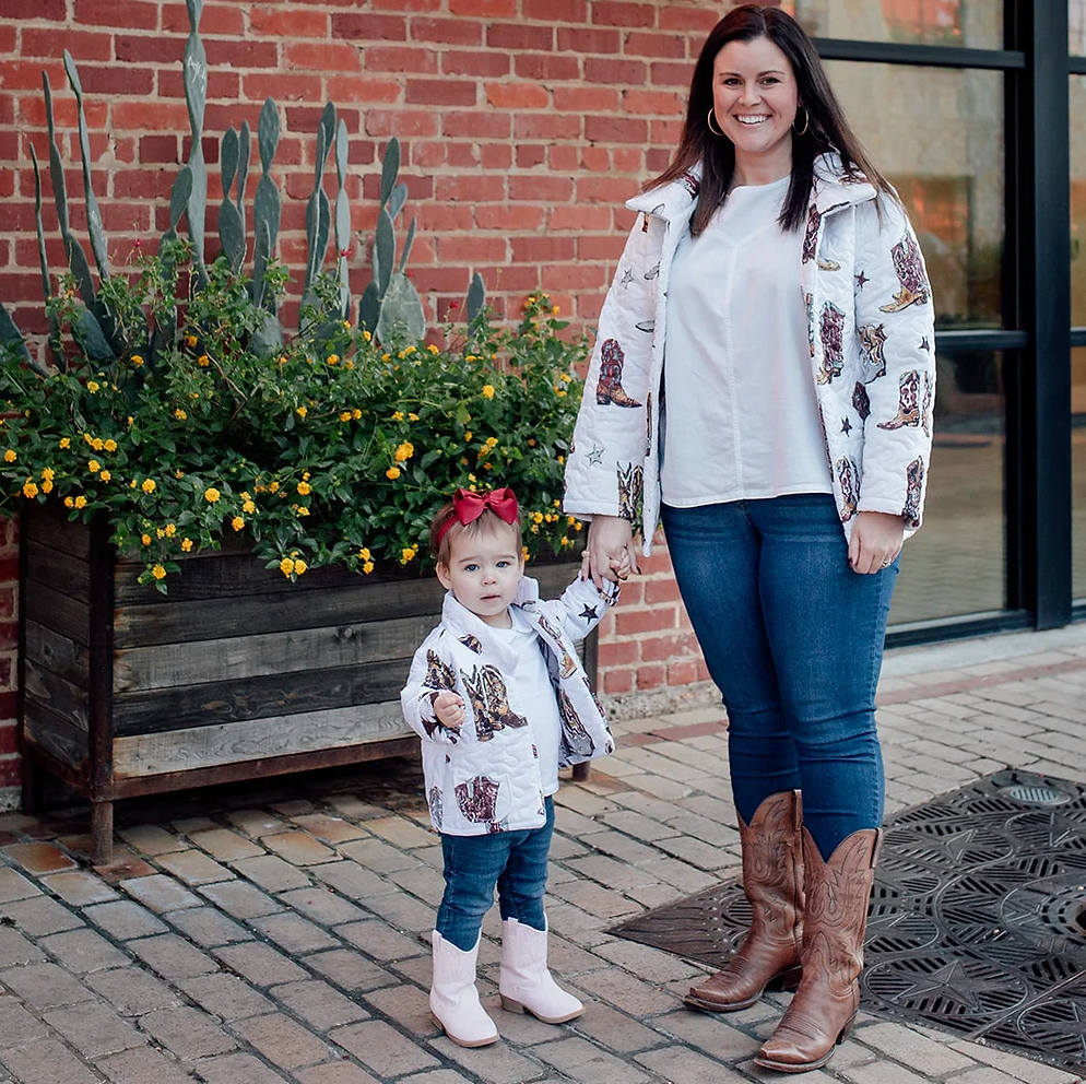 Ida Mae Home - Wholesale Jacket - Kids - Gig Em Maroon & White Youth Quilted Snap Jacket2