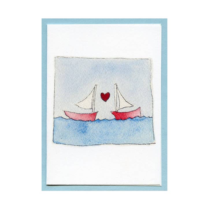Love Boats Enclosure Card for wholesale by Zucchini Fish