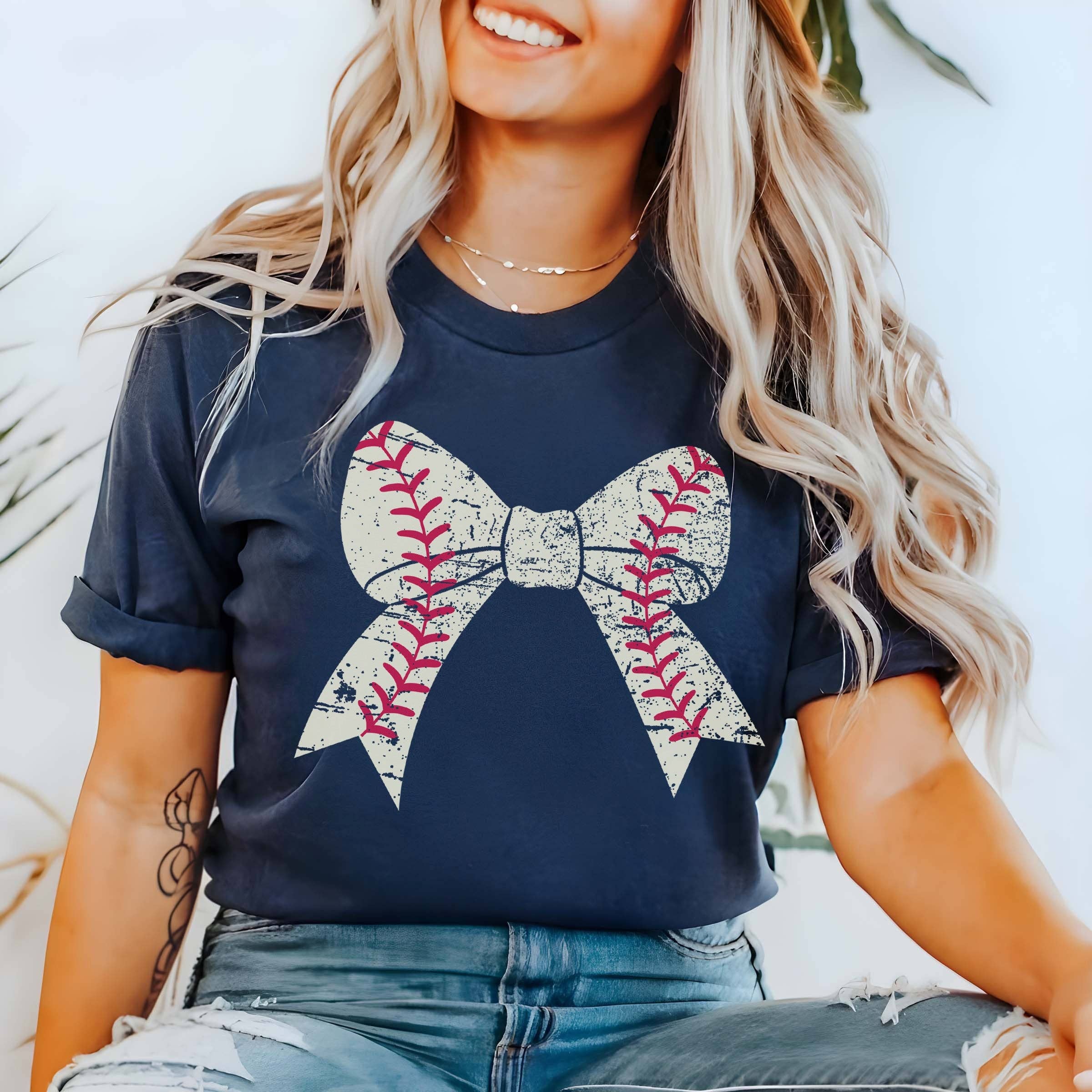 Limeberry Designs - Wholesale T-Shirt (Graphic) - Women's - Baseball Large Bow Tee - Trendy Item4