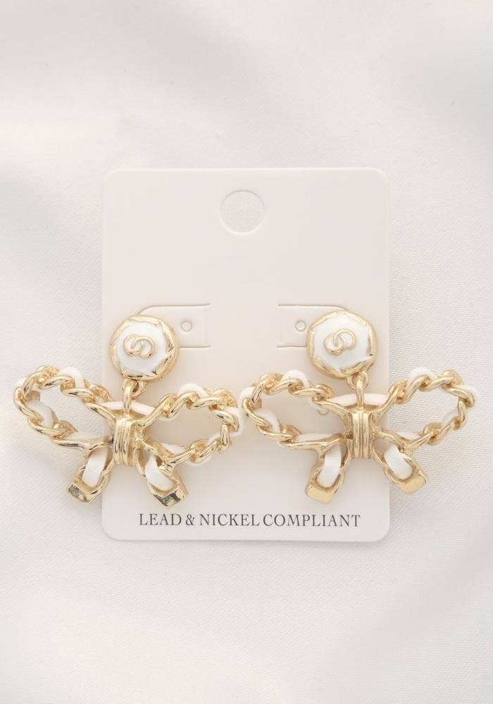 anbfashion - Vendita all'ingrosso Orecchini pendenti - ORECCHINO IN METALLO CON FIOCCO A DOPPIO CERCHIO2