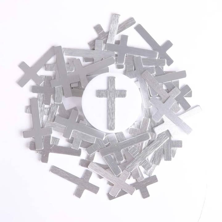 Swanson Christian Products - Wholesale Keepsake Coin/Token - Pocket Cross Blank Silver - Pack of 50