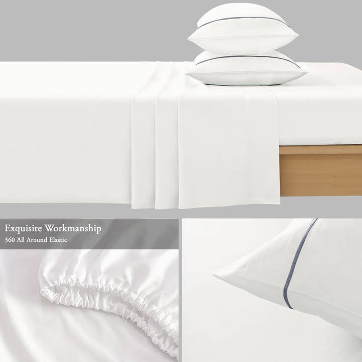 Cottonpassion_US - Wholesale Sheet Set - 4 Piece Cotton Sateen Sheet Set 400 TC embroidered