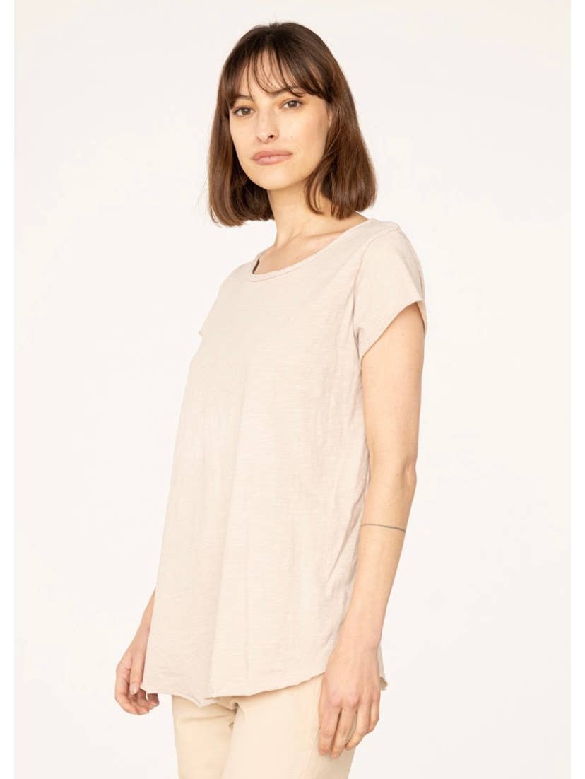 LINEN & COTTON HOUSE – Engroshandel T-shirt – til kvinder – Bomuld t-shirt med rund hals, basis 811753