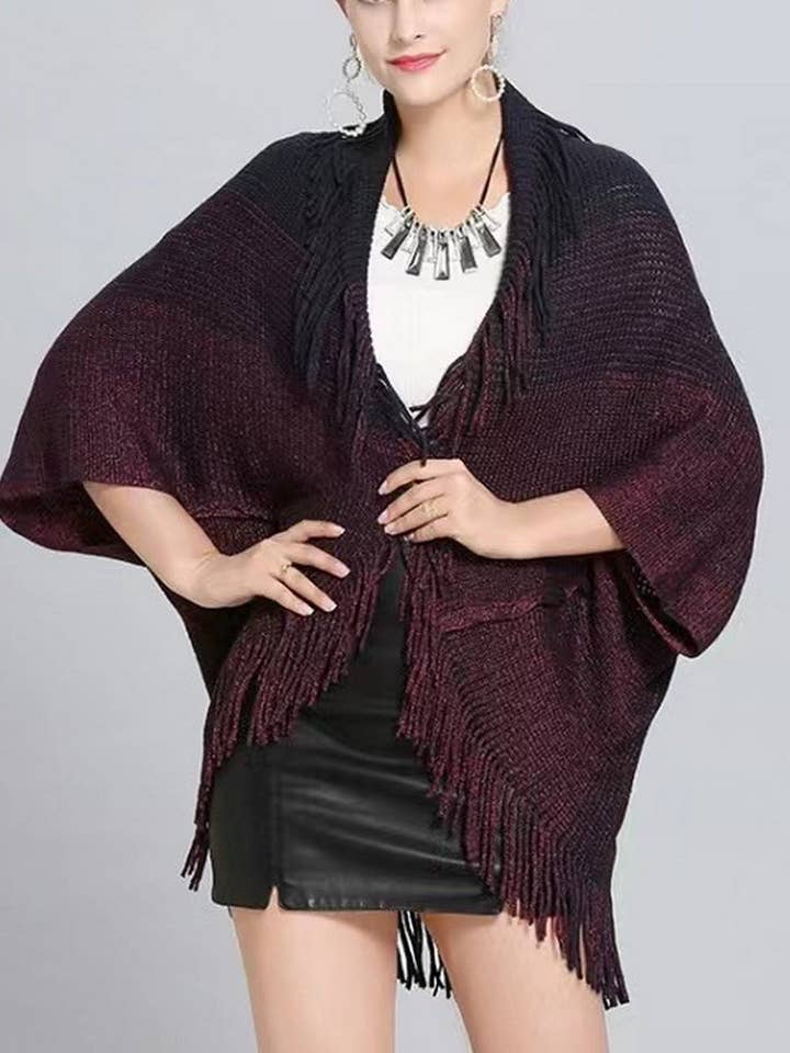 CWOCAL00996_CHÂLE EN FAUX CACHEMIRE À FRANGES OMBRÉES pour la vente par NINEXIS