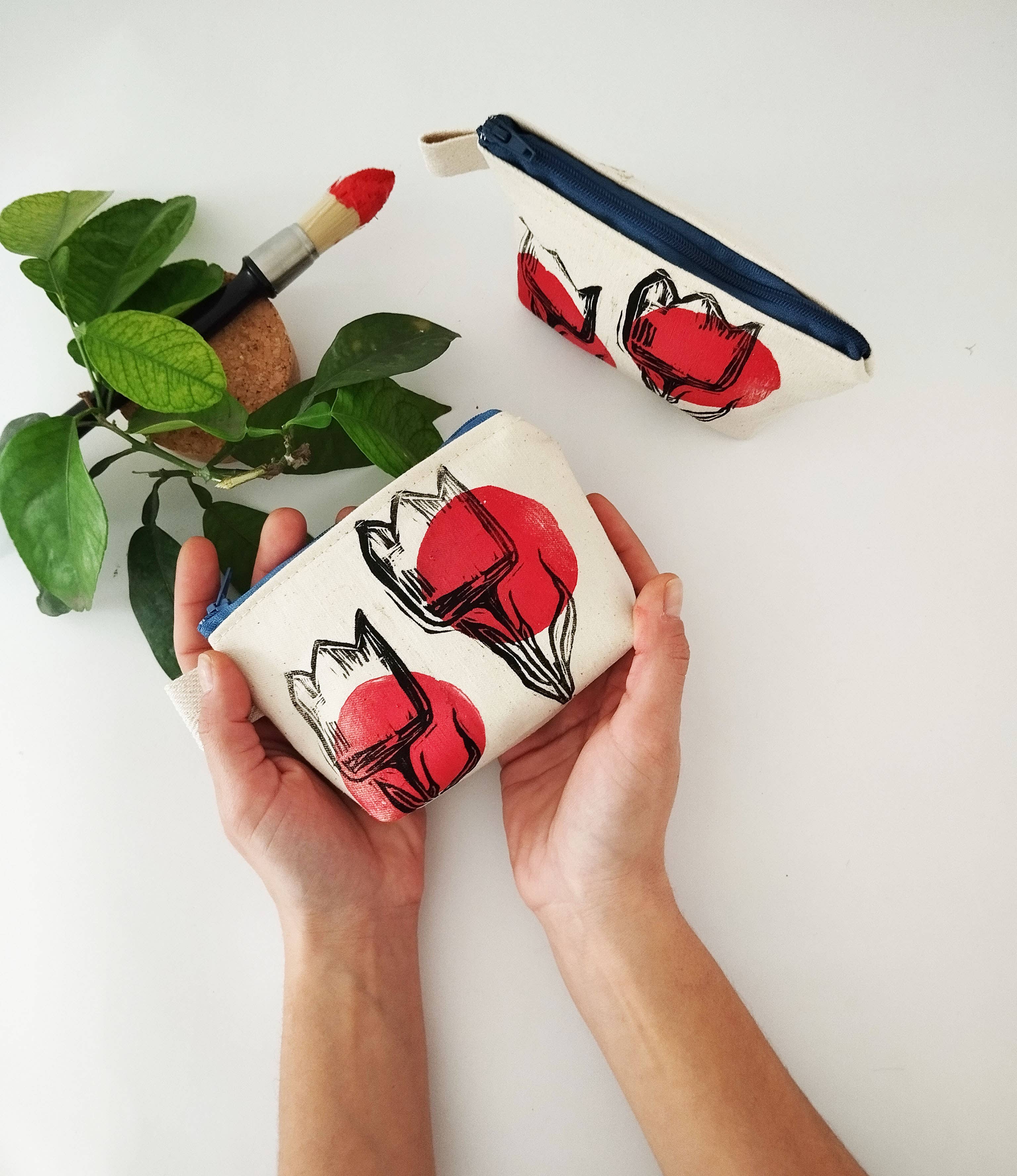 The Ink Job - Wholesale Pouch - Women's - Red Tulip Canvas Pouch6