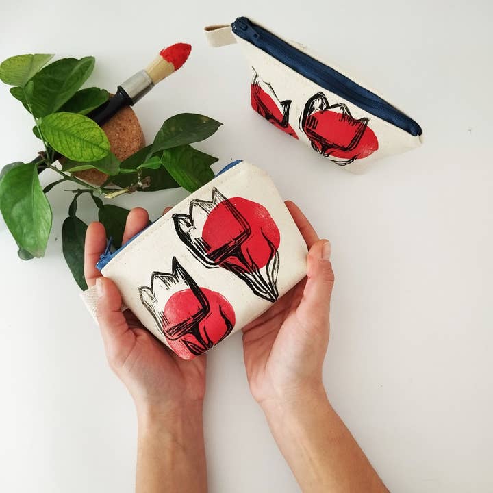 The Ink Job - Wholesale Pouch - Women's - Red Tulip Canvas Pouch6