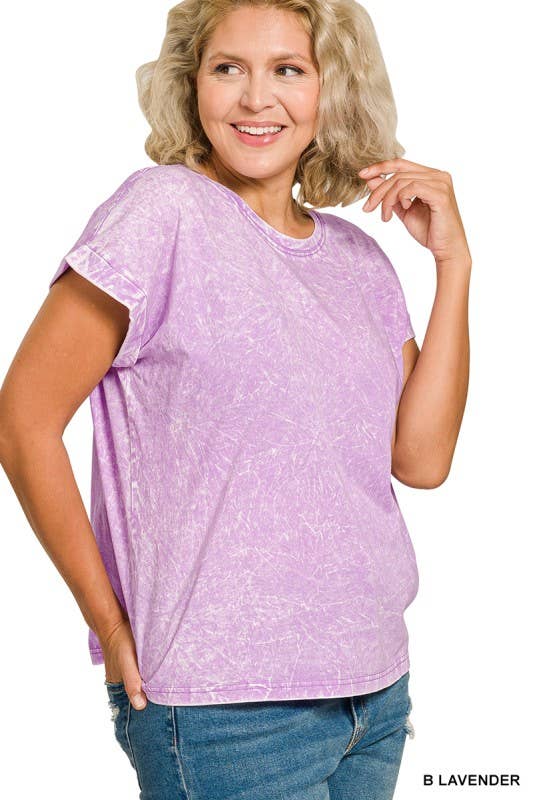 Vanilla Monkey - Vente Haut en maille – femme - T-shirt à manches courtes pliées, col rond, effet froissé Plus11