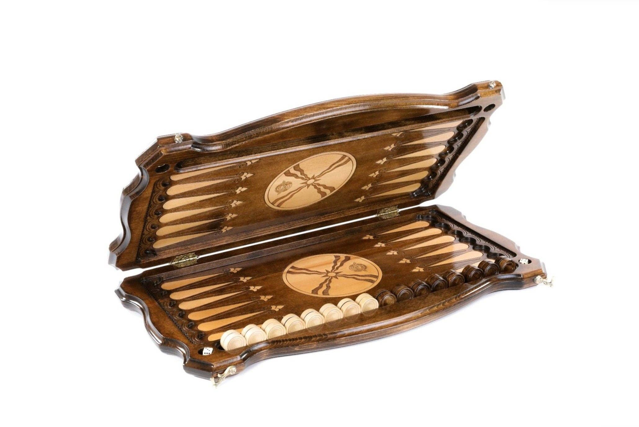 Hrachya Ohanyan - Wholesale Board Game - Assyrian coat of arms backgammon with copyrighted contour outline  24" x 24" x 2"1