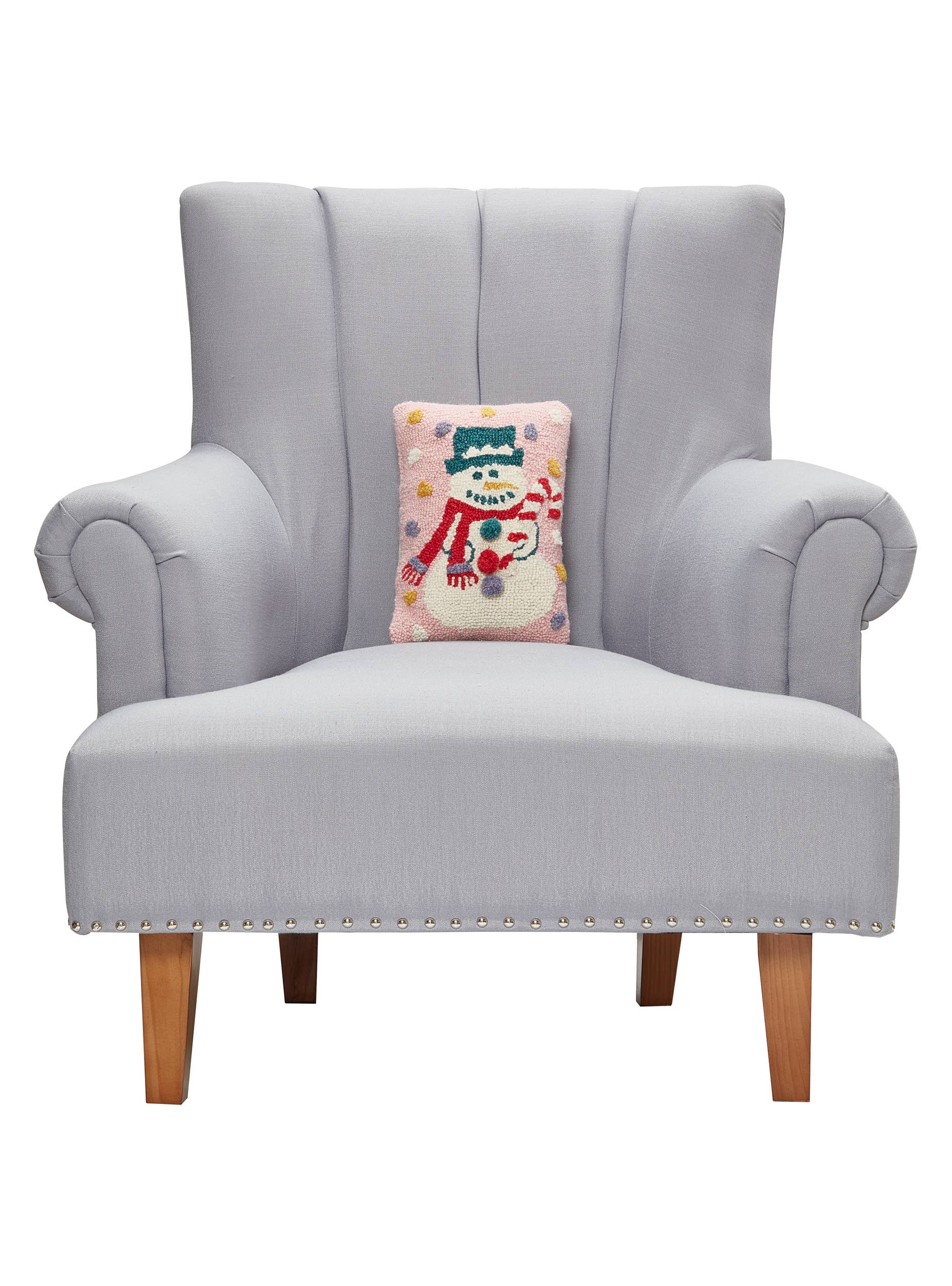 Peking Handicraft - Wholesale Throw/Decorative Pillow - Pink Snowman Hook Pillow1