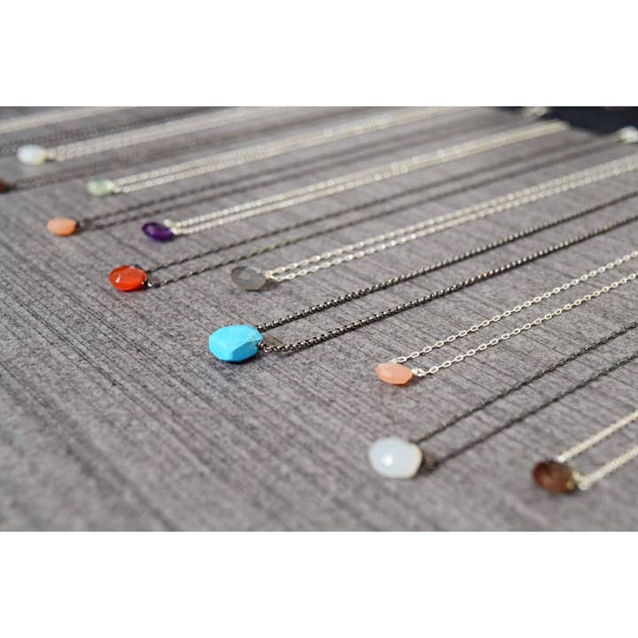 Solana Jewelry – wholesale Pendant/charm necklace – Dark Turquoise Solitaire Necklace