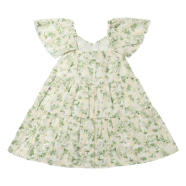 Sierra Kjole i Grøn Print Broderi - LM for engroshandel hos Vignette