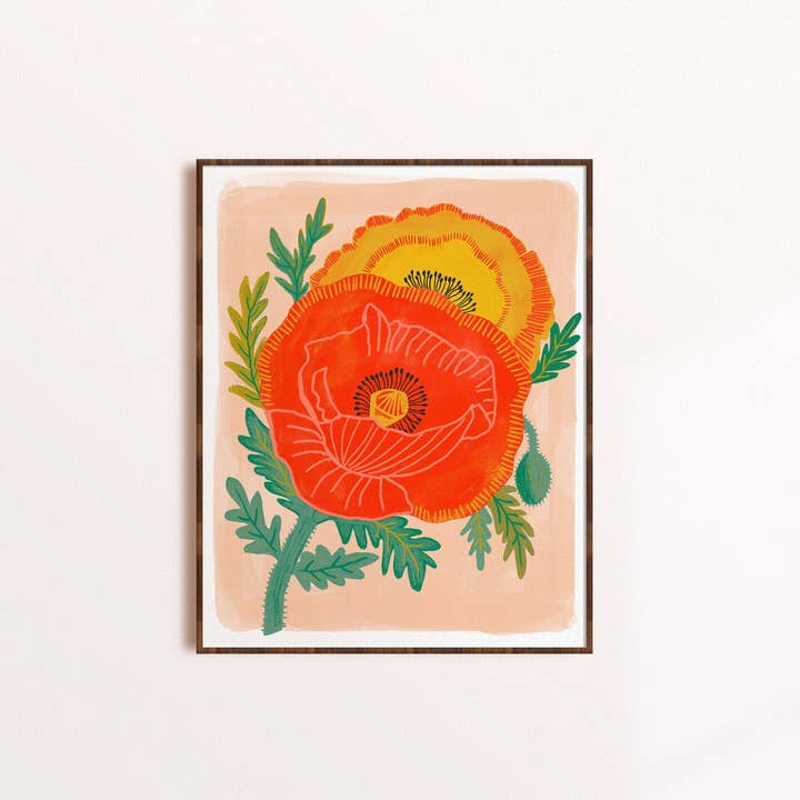 Dream Folk Studio - Wholesale Art Print - Poppy Garden - Botanical Art Print