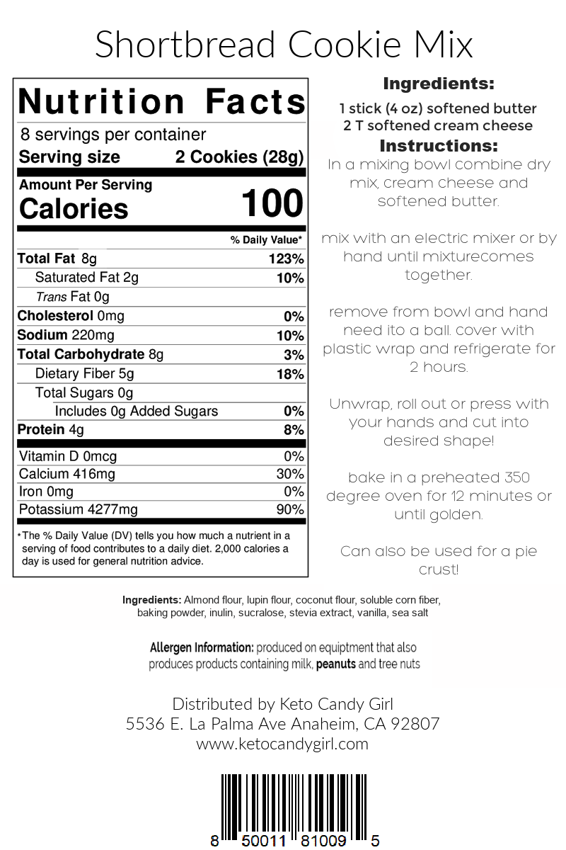 Keto Candy Girl - Wholesale Cookie Mix - Keto Shortbread Cookie Mix1