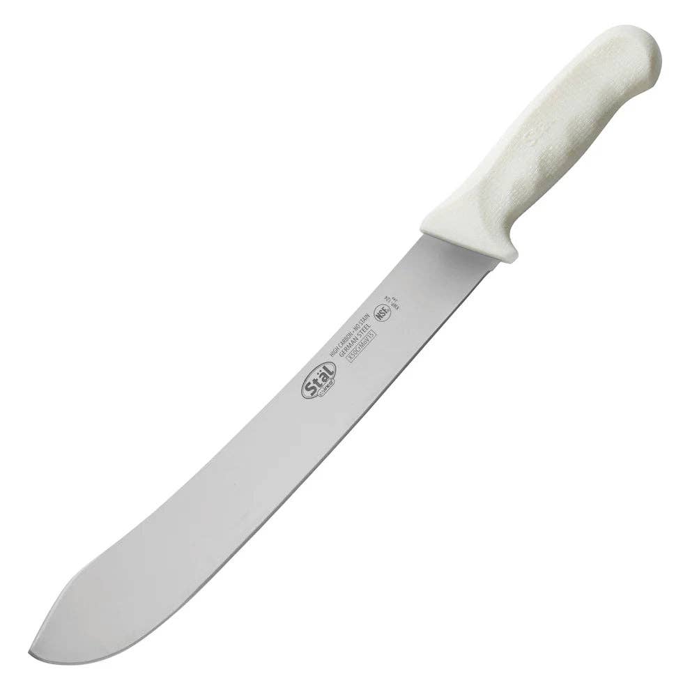 EcoQuality - Wholesale Kitchen/Utility Knife - KWP-124, 12" White PP Hdl Butcher Knife, EA0