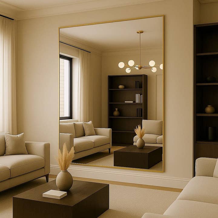 Takara - Full Length Gold Metal Rectangle Mirror - 200cm x 150cm for wholesale by Jobu Home