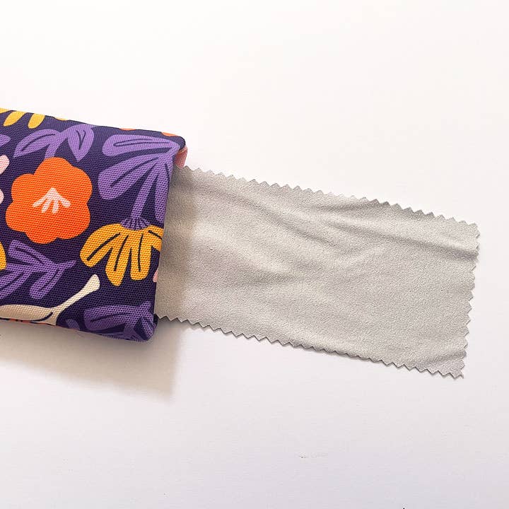 Fabric Drawer – Caixas e estojos de óculos – Mulher por atacado – Estojo de Óculos em Tecido Feito à Mão - Pétalas (Roxo)4