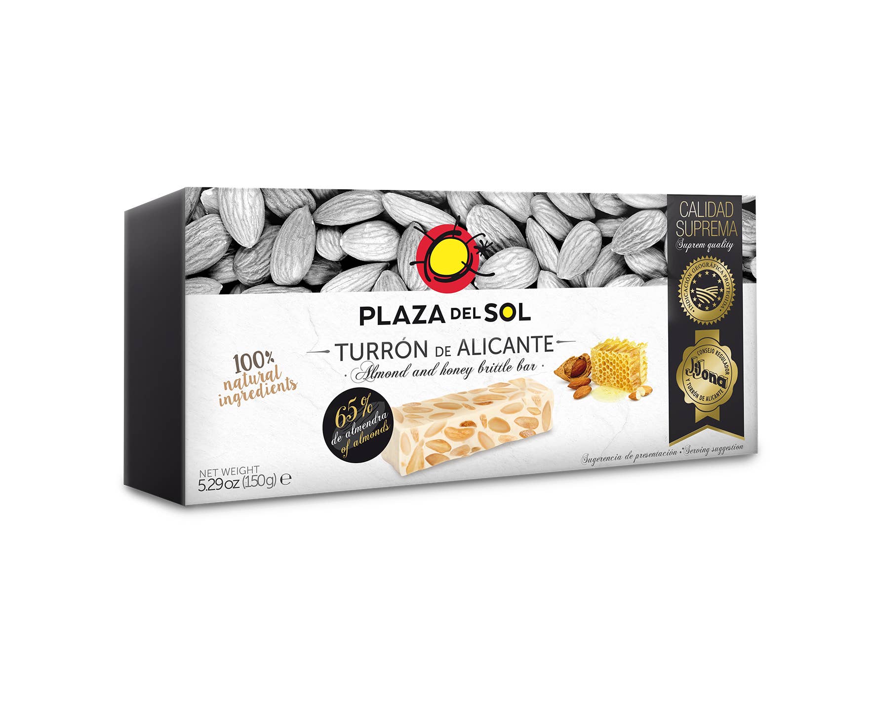 Plaza del sol - Wholesale Nougat - Turrón De Alicante (Almond and honey brittle bar) IGP 150g