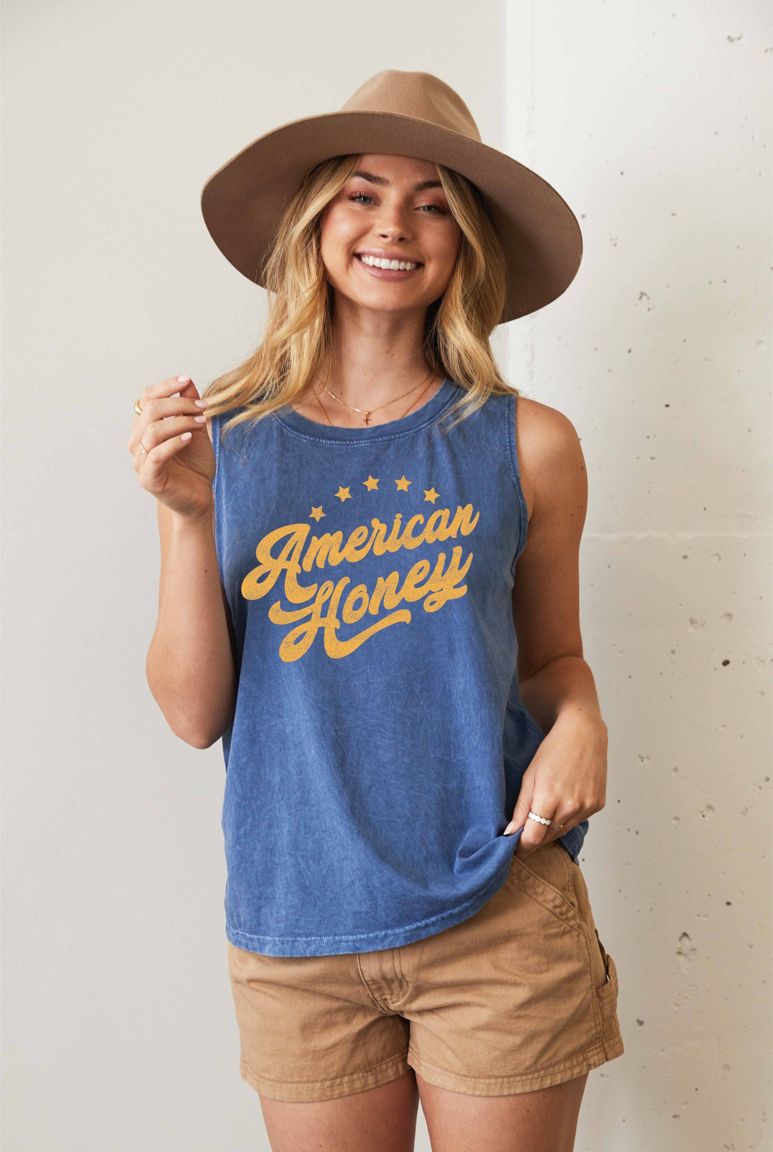 OAT COLLECTIVE - Wholesale Tank Top - Women's - AMERICAN HONEY Mineral Graphic Tank Top4