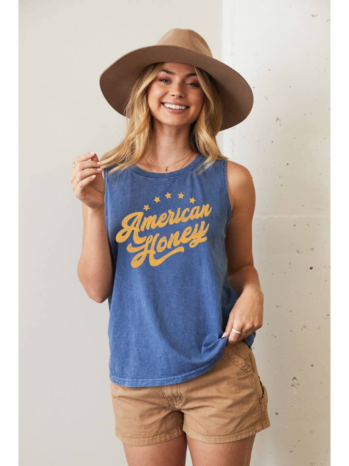 OAT COLLECTIVE - Wholesale Tank Top - Women's - AMERICAN HONEY Mineral Graphic Tank Top4