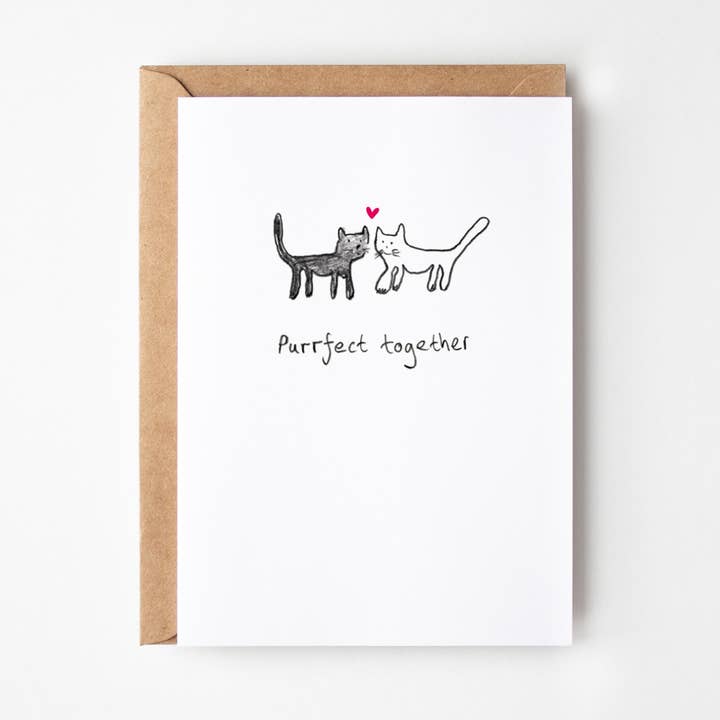 Purrfect Engagement Greetings Card for wholesale by Happy Street