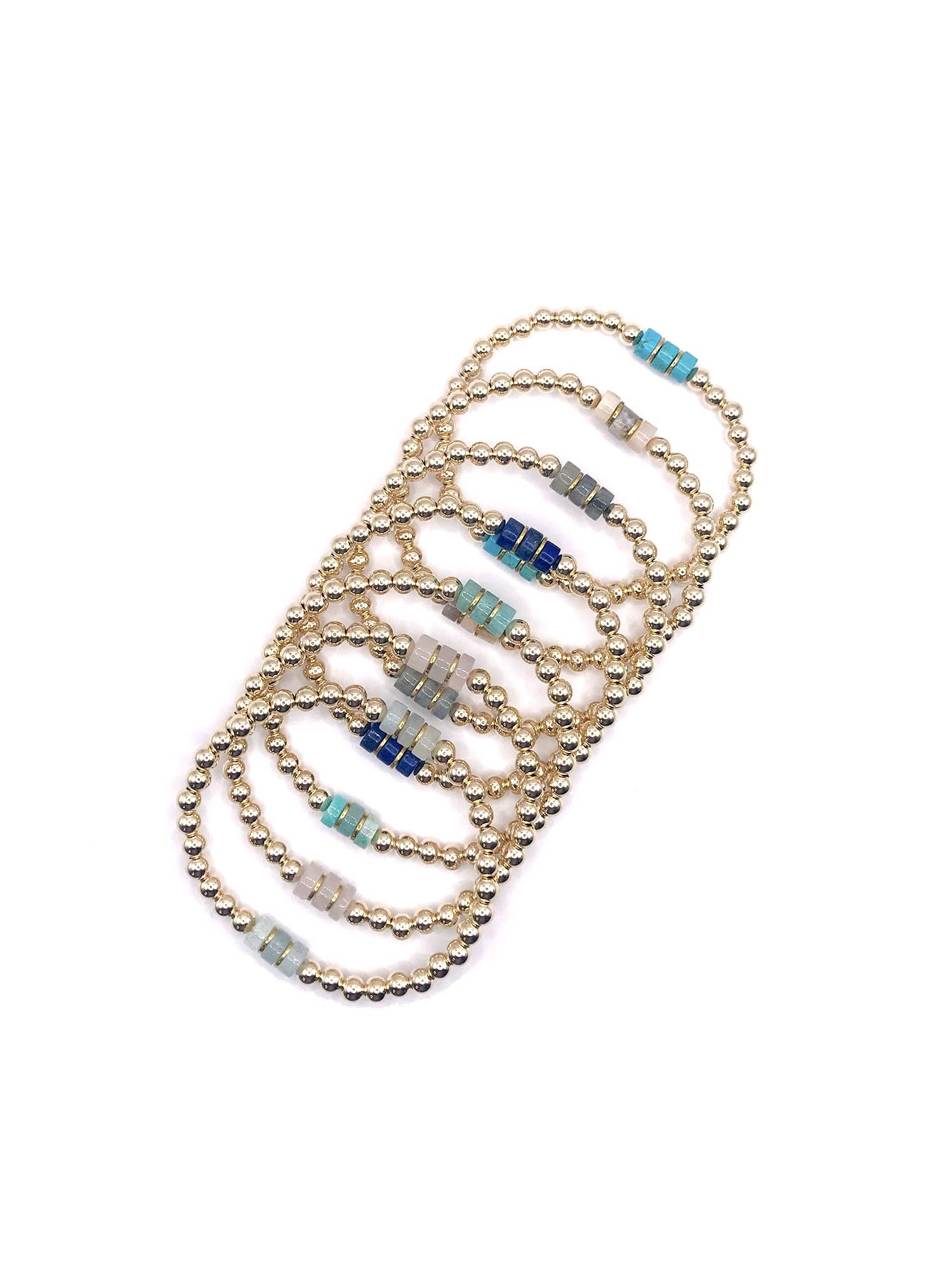 Kaylie Dawn Jewelry - Wholesale Beaded Bracelet - Gemini Handmade Gold Filled Stretchy Bracelet, Heishi Beads11