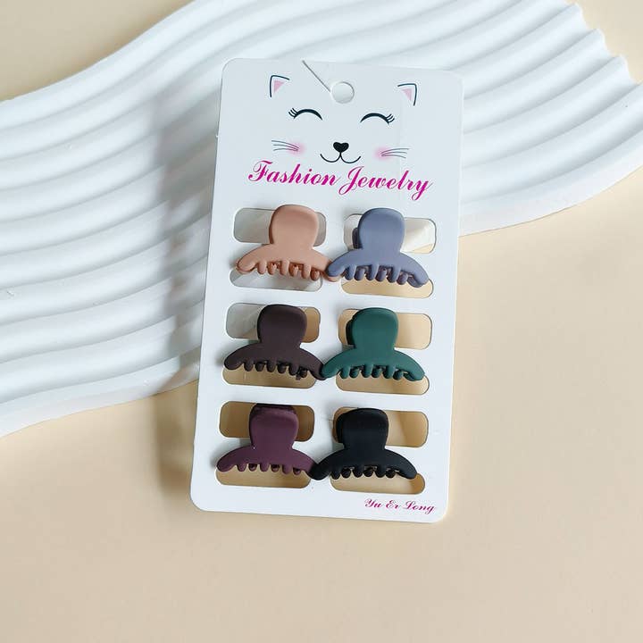 ACCITY - Wholesale Hair Clip - Women's - Set of 6 Small Claw Hair Clips, Simple & Chic_CWAHA038620