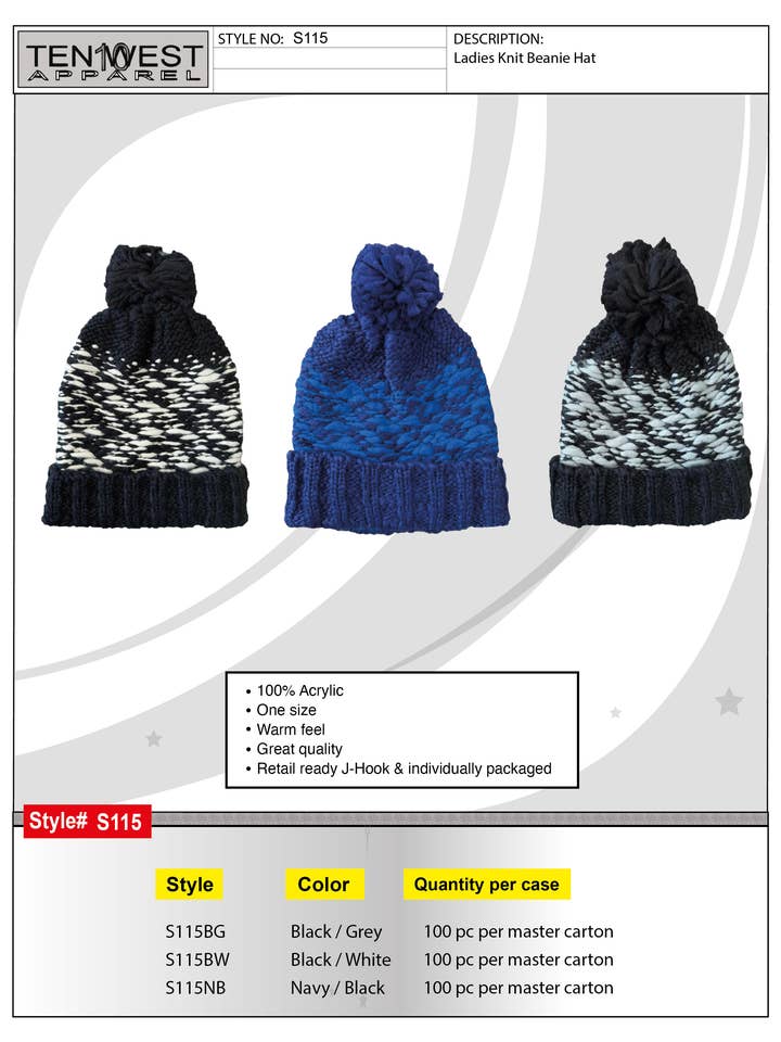 S115BW for wholesale by Ten West Apparel