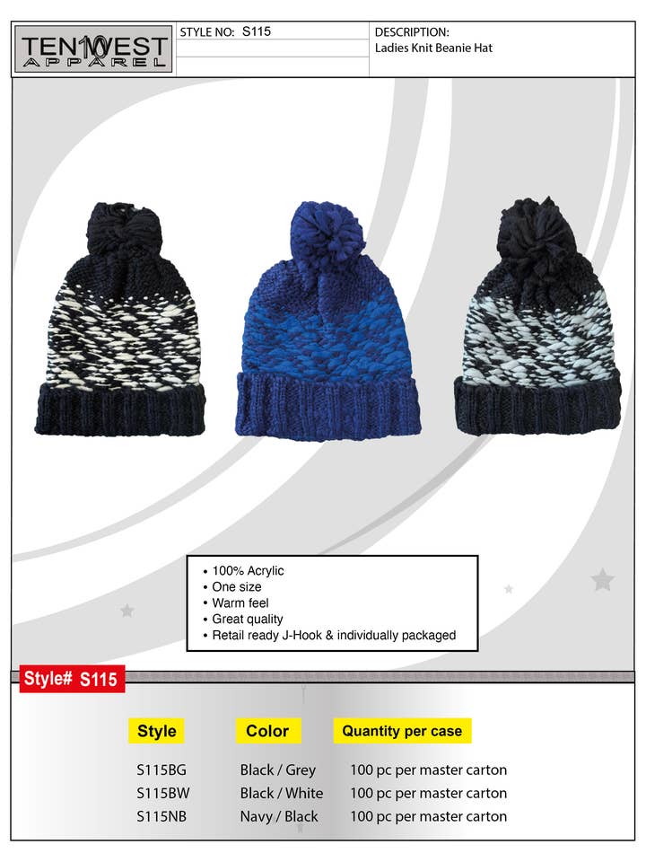 S115BG for wholesale by Ten West Apparel