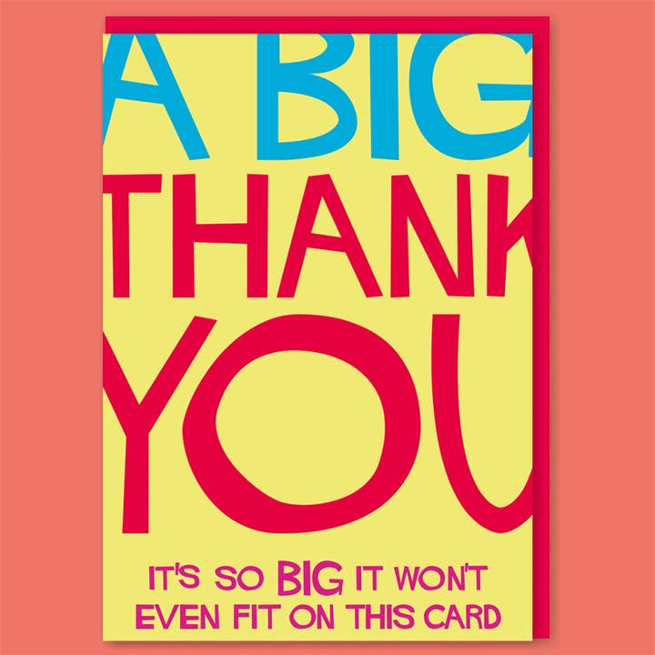 EEN GROTE wenskaart met dank voor wholesale door Dean Morris Cards
