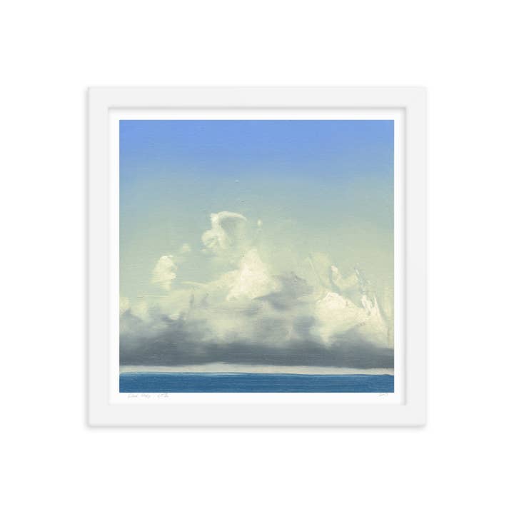 "Cloud Study" Framed Art Print, Coastal Beach Neutral Tones for wholesale by Walker T. Roman
