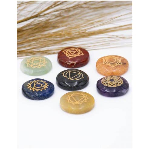 Kimago's Home - Venta al por mayor Piedras/cristales espirituales - Piedras 7 Chakras Con Simbolo